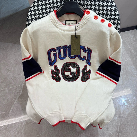 Sudadera Gucci flame Logo Blanco blue