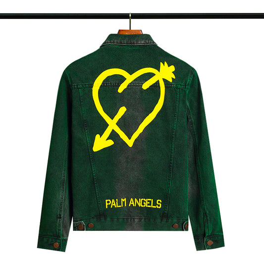 Chaqueta Mezclilla Palm Angels Green Painted