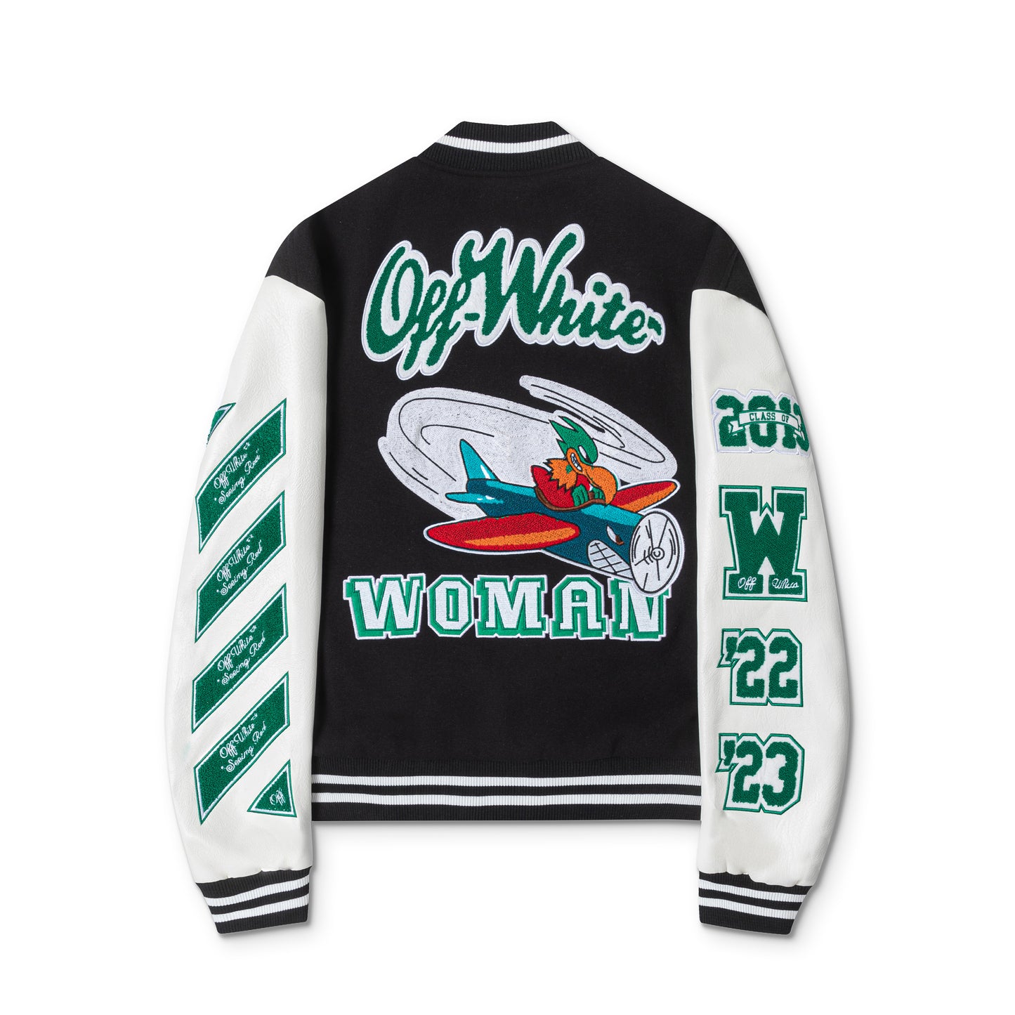 Chaqueta Universitaria OFF WHITE  WOMAN/GREEN