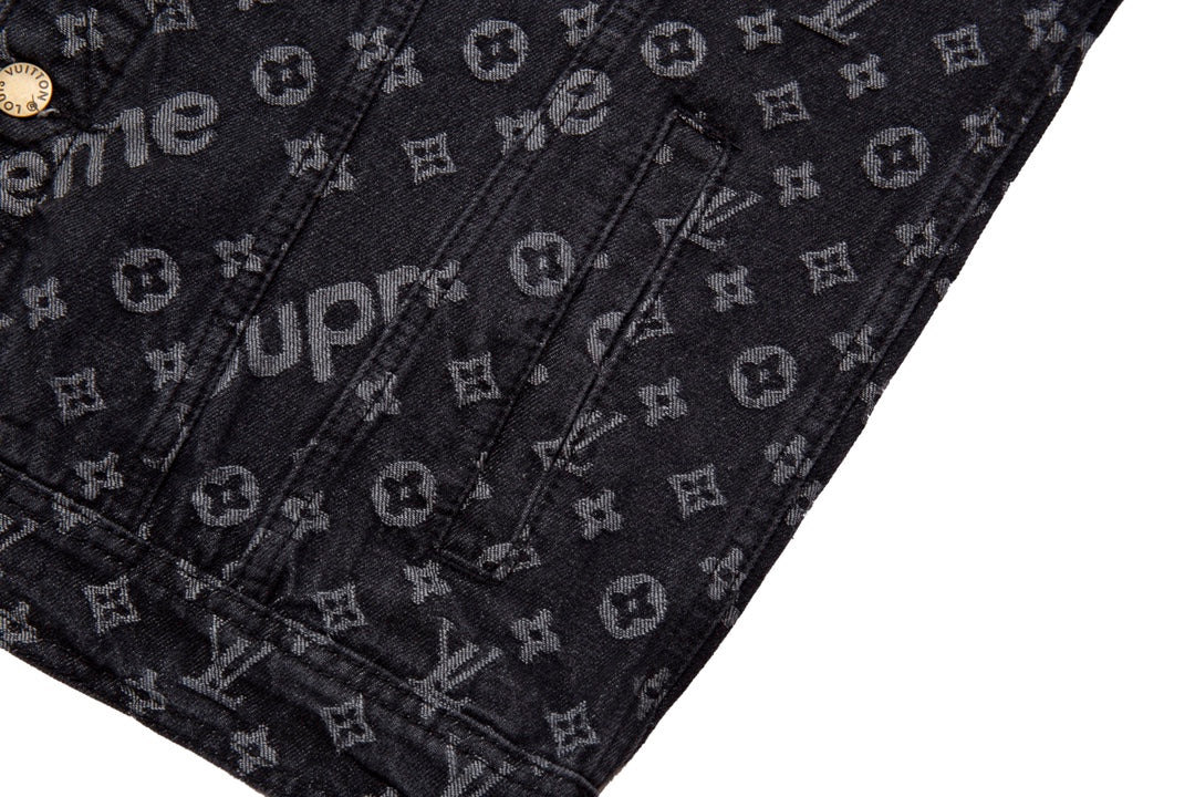 Chaqueta mezclilla Louis Vuitton Supreme monogram black