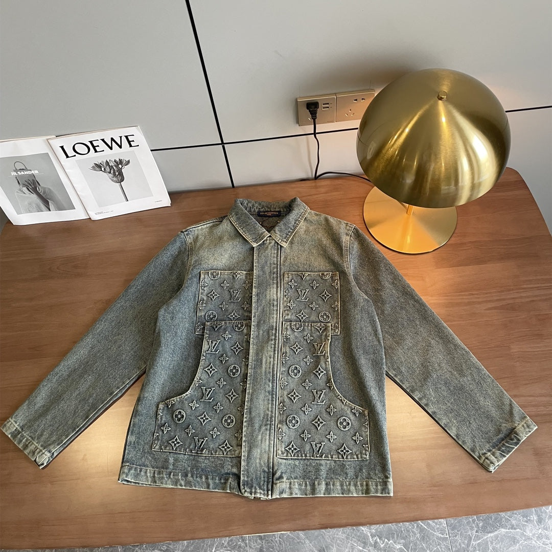 Chaqueta mezclilla deslavada Louis Vuitton blue  Monogram details