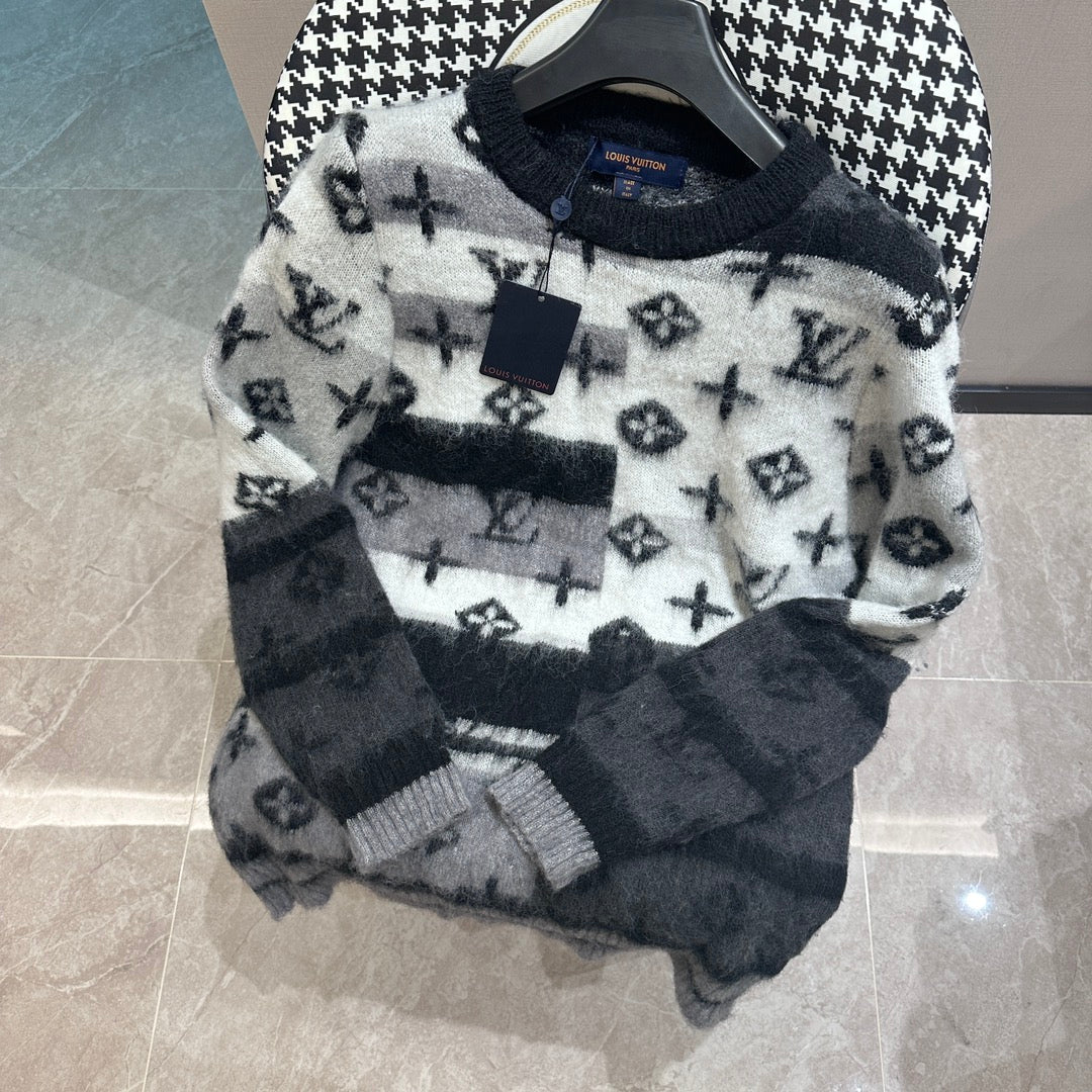 Sudadera Louis Vuitton Gray White Monogram