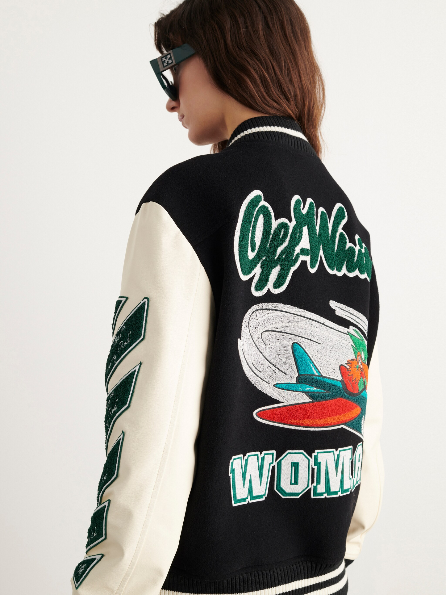 Chaqueta Universitaria OFF WHITE  WOMAN/GREEN