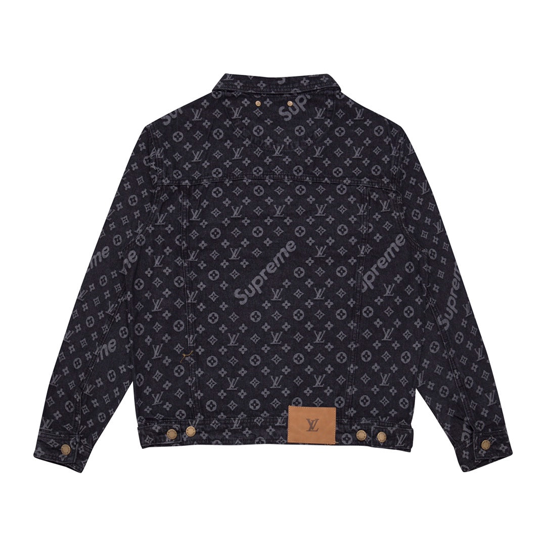 Chaqueta mezclilla Louis Vuitton Supreme monogram black