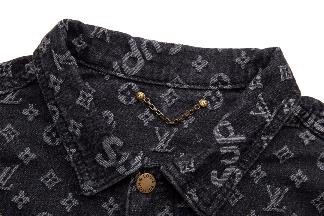 Chaqueta mezclilla Louis Vuitton Supreme monogram black