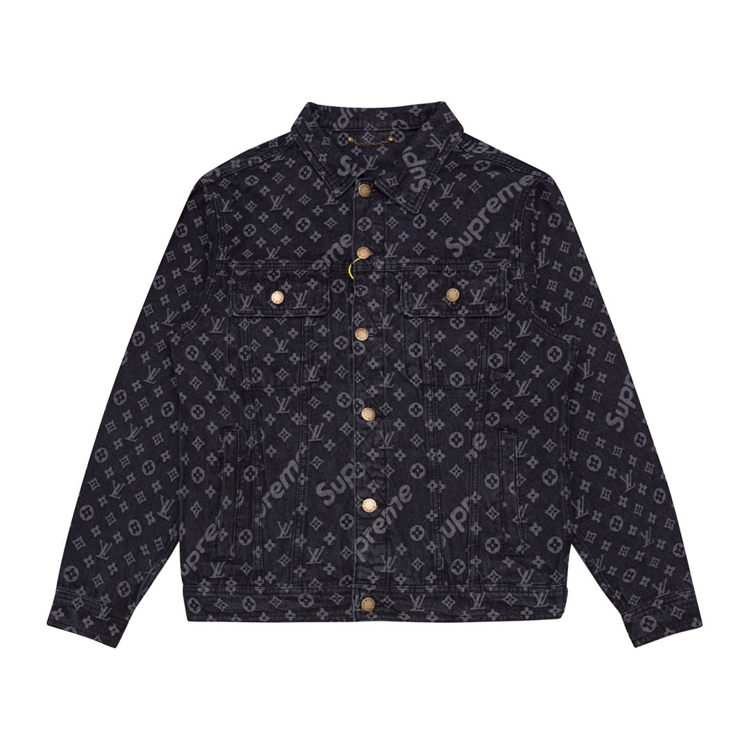 Chaqueta mezclilla Louis Vuitton Supreme monogram black