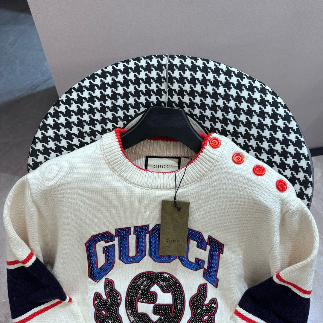 Sudadera Gucci flame Logo Blanco blue