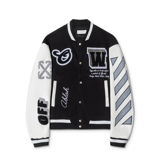 Chaqueta Universitaria OFF WHITE  Black Style