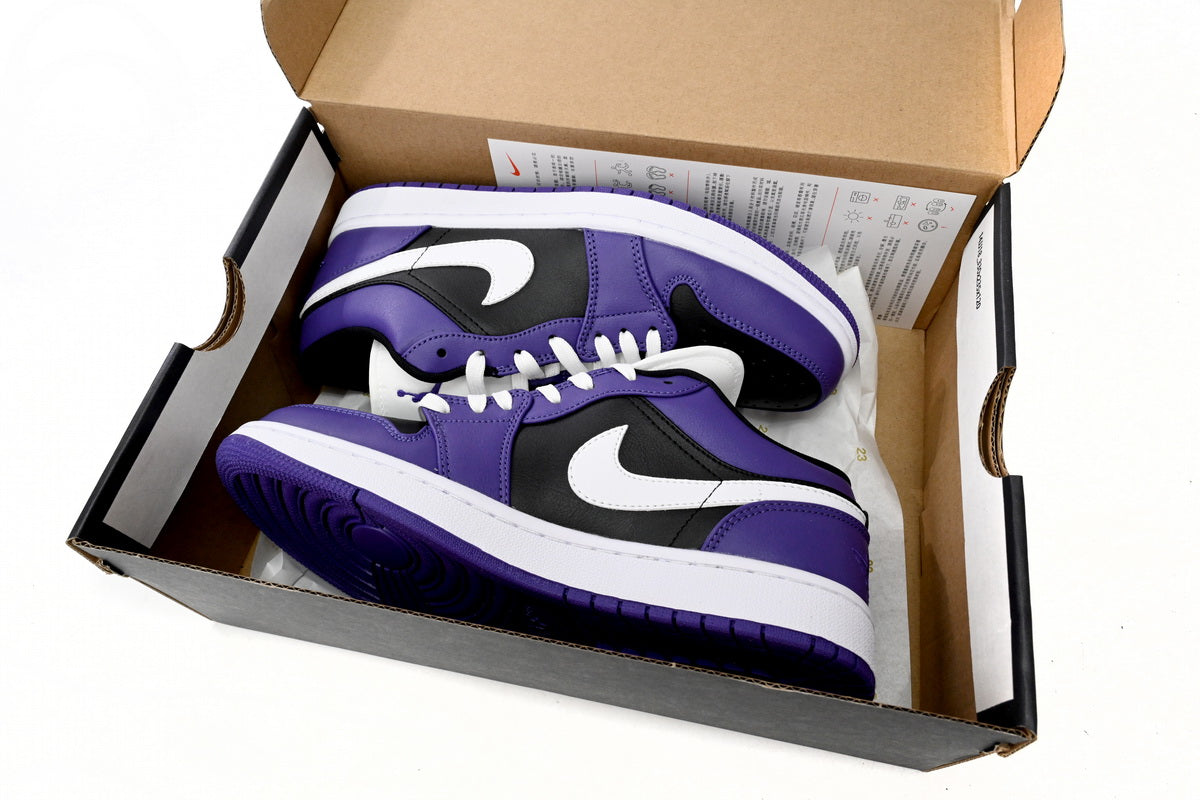 Jordan1 low Court Purple Black