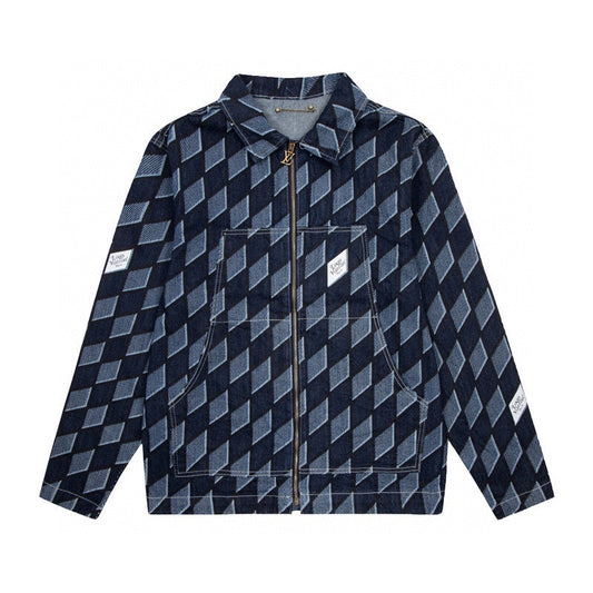 Chaqueta mezclilla azul  Louis Vuitton Monogram rombs