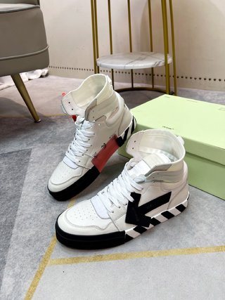 OFF-WHITE VULCANIZED HI TOP WHITE BLACK