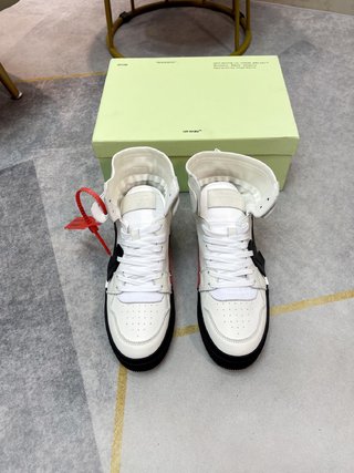 OFF-WHITE VULCANIZED HI TOP WHITE BLACK