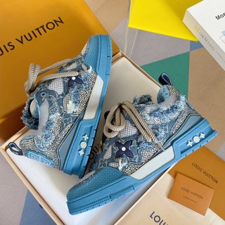 Louis Vuitton LV Trainer Skate Blue Swarovski Monogram